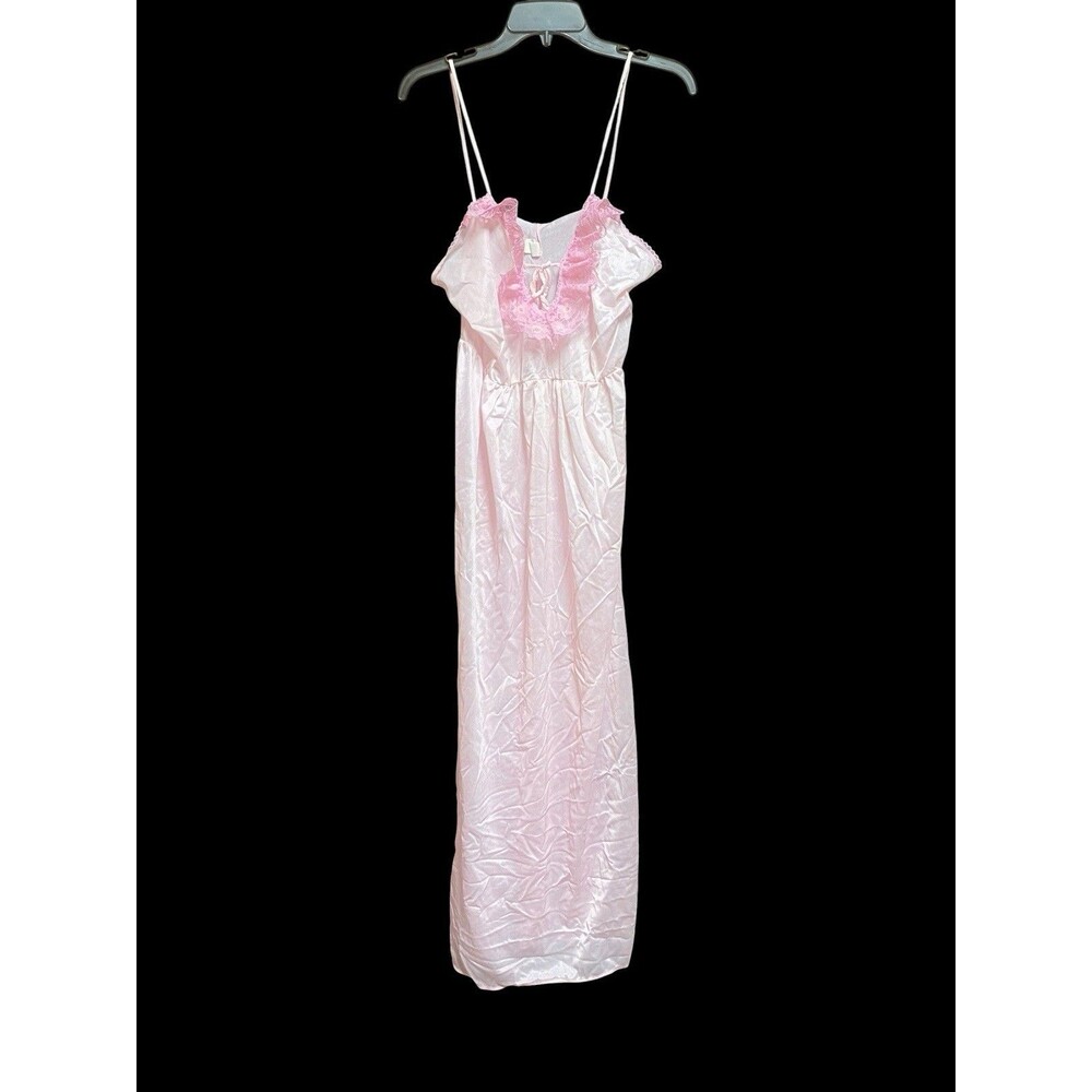Vintage Alana Gale Pink Night down Dress Lace Silky Sz L